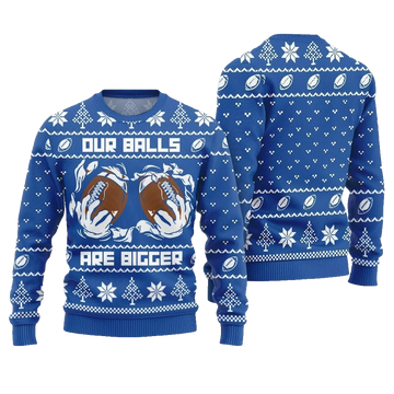2026 Christmas Our Balls Are Bigger Football Ugly Christmas Sweater - Moonbestprint