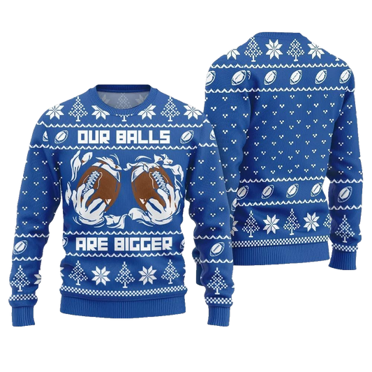 2026 Christmas Our Balls Are Bigger Football Ugly Christmas Sweater - Moonbestprint