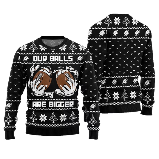 2026 Christmas Our Balls Are Bigger Football Ugly Christmas Sweater - Moonbestprint