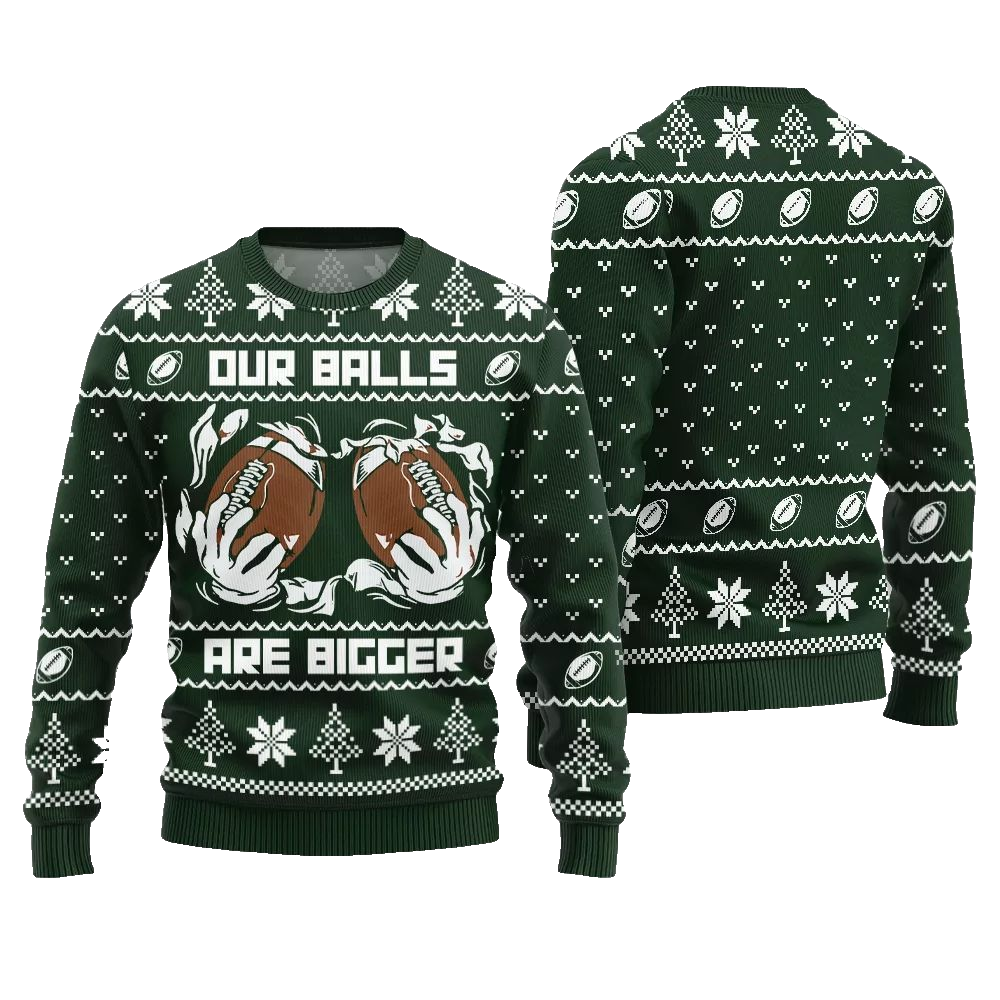 2026 Christmas Our Balls Are Bigger Football Ugly Christmas Sweater - Moonbestprint