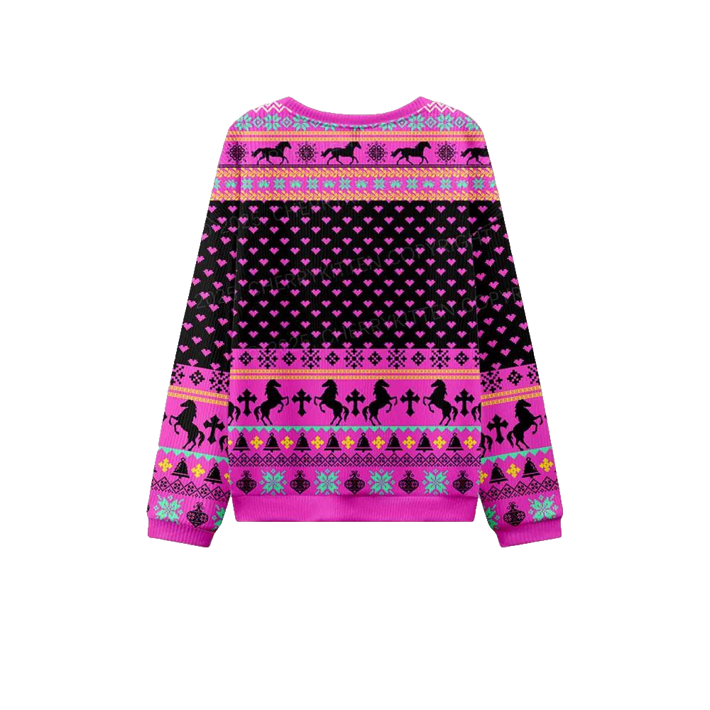 2026 Christmas Orange Pony Ketamine Ugly Christmas Sweater - Moonbestprint