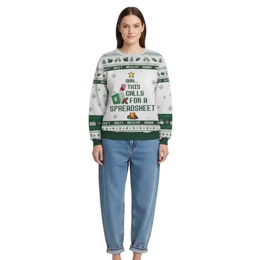 2026 Christmas Ohh This Calls For A Spreadsheet Ugly Sweater - Moonbestprint