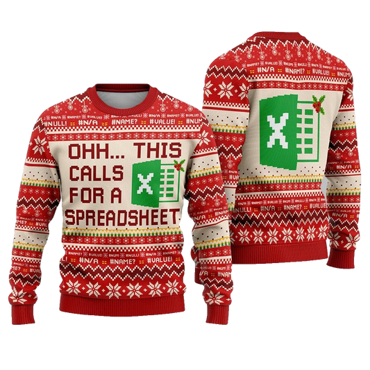 2026 Christmas Ohh This Calls For A Spreadsheet Ugly Christmas Sweater - Moonbestprint