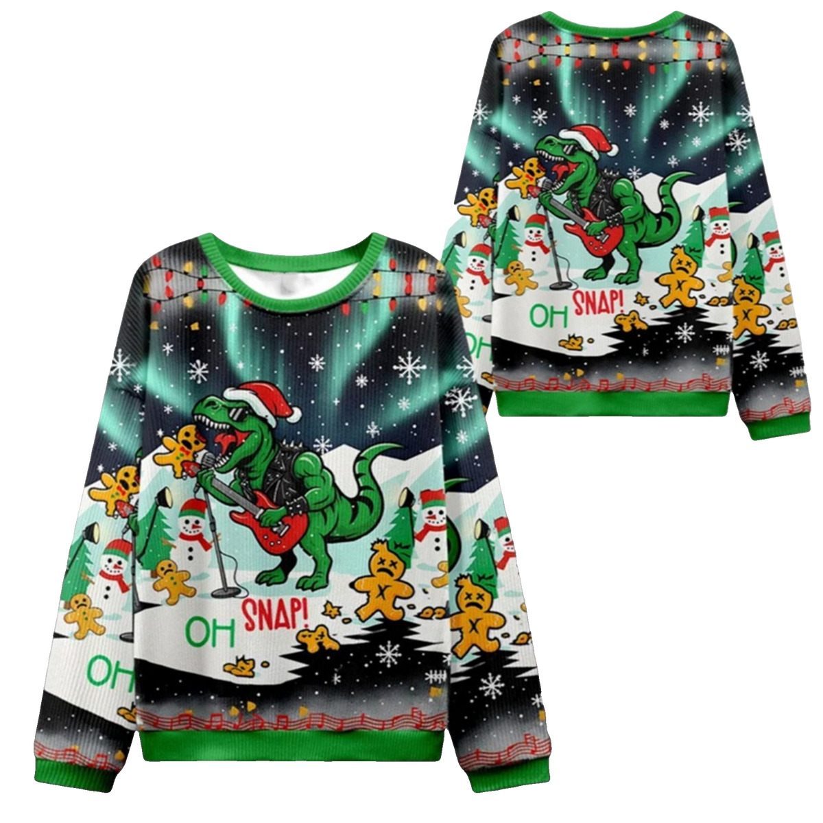 2026 Christmas Oh Snap The Dino's Holiday Concert Ugly Sweater - Moonbestprint