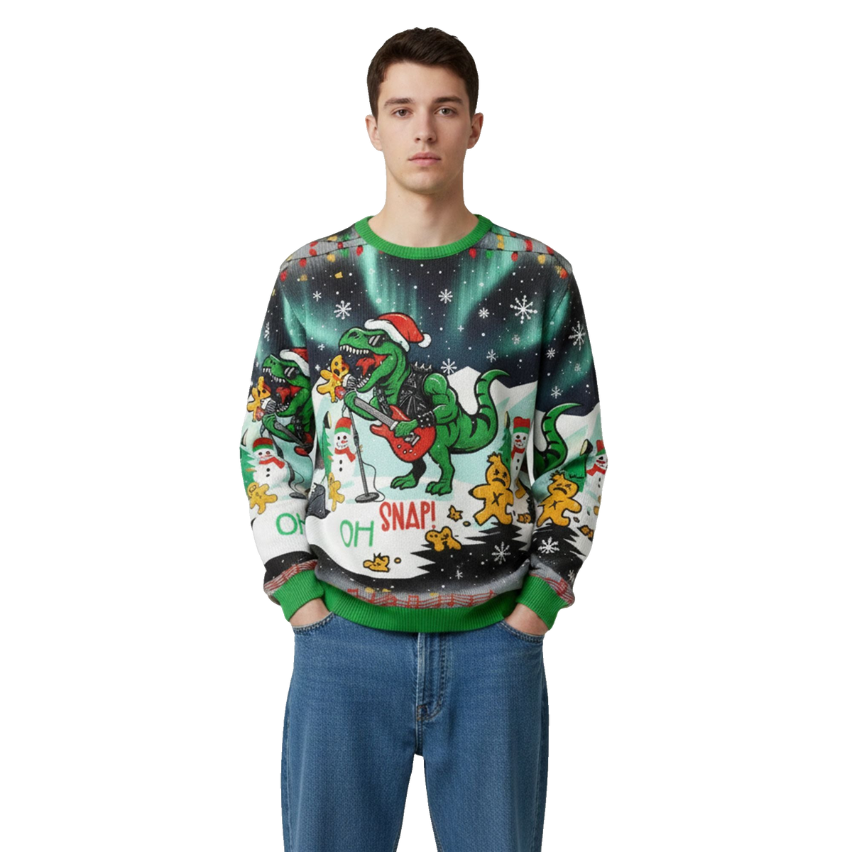 2026 Christmas Oh Snap The Dino's Holiday Concert Ugly Sweater - Moonbestprint