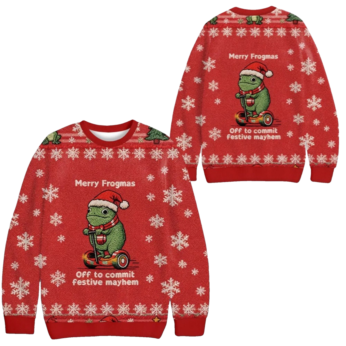 2026 Christmas Off to Commit Frogmas Mayhem Ugly Sweater - Moonbestprint