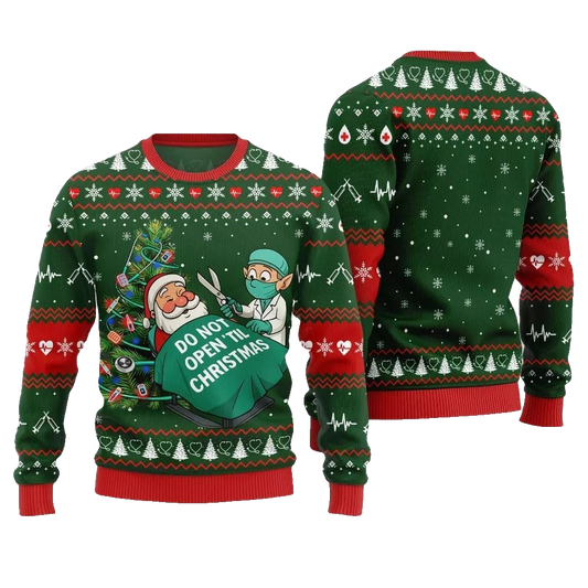 2026 Christmas Nurse Do Not Open'til Christmas Ugly Christmas Sweater - Moonbestprint