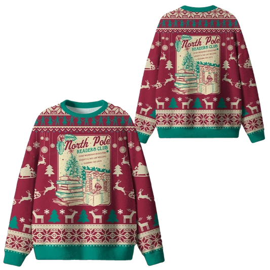 2026 Christmas North Pole Readers Club Ugly Sweater - Moonbestprint