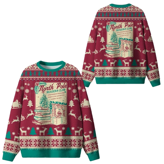 2026 Christmas North Pole Readers Club Ugly Sweater - Moonbestprint