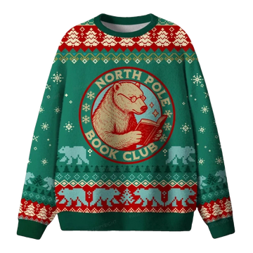 2026 Christmas North Pole Book Club Ugly Sweater - Moonbestprint