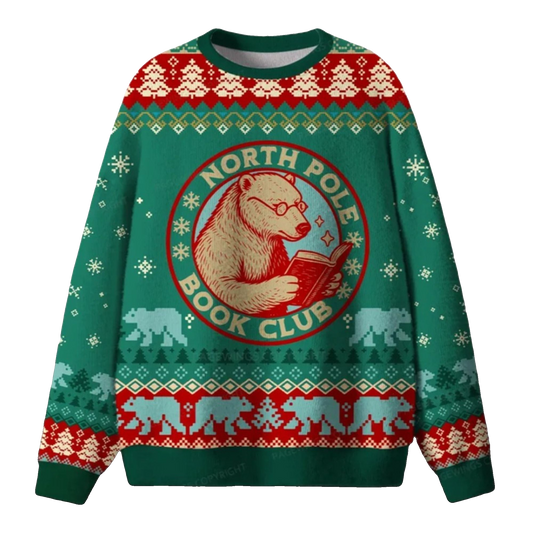 2026 Christmas North Pole Book Club Ugly Sweater - Moonbestprint