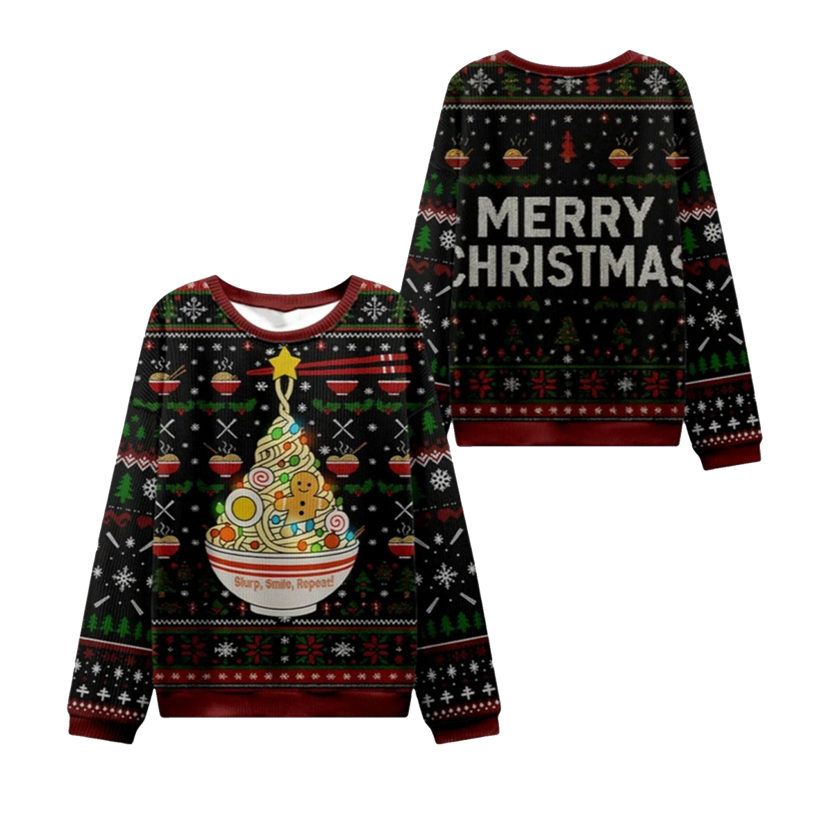 2026 Christmas Noodles & Cheer Ugly Sweater - Moonbestprint