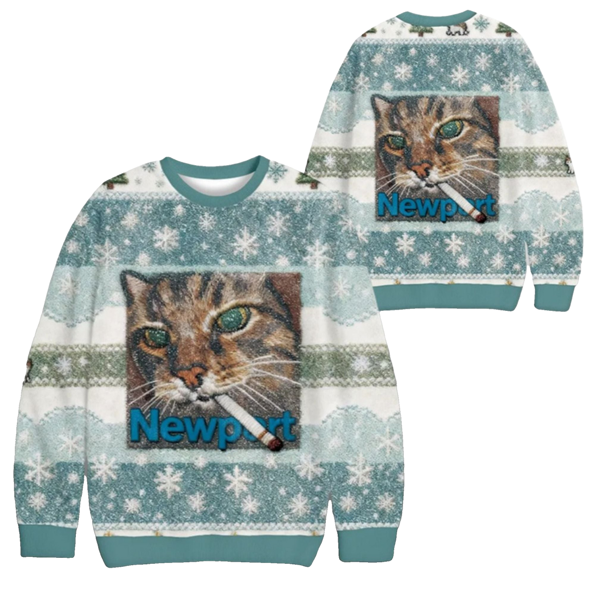 2026 Christmas Newport Cat Ugly Sweater - Moonbestprint