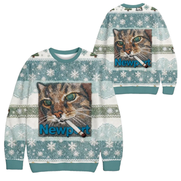2026 Christmas Newport Cat Ugly Sweater - Moonbestprint