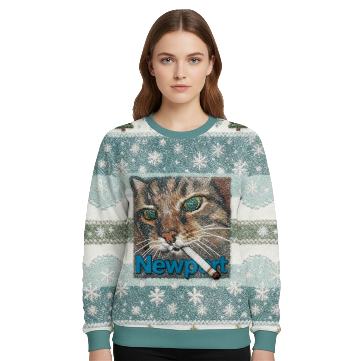 2026 Christmas Newport Cat Ugly Sweater - Moonbestprint