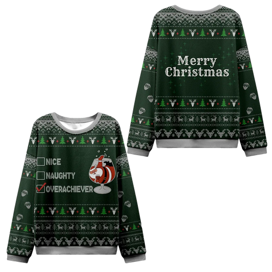 2026 Christmas Nice Naughty Overachiever Ugly Sweater - Moonbestprint