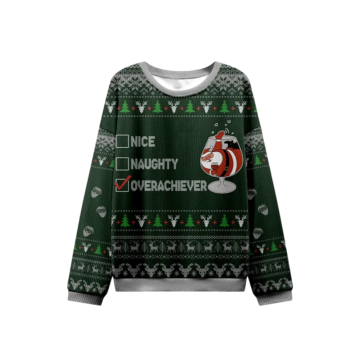 2026 Christmas Nice Naughty Overachiever Ugly Sweater - Moonbestprint