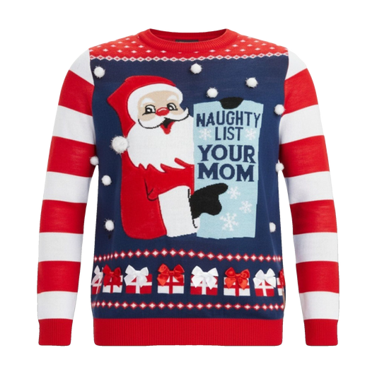 2026 Christmas Naughty List Your Mom Ugly Christmas Sweater - Moonbestprint