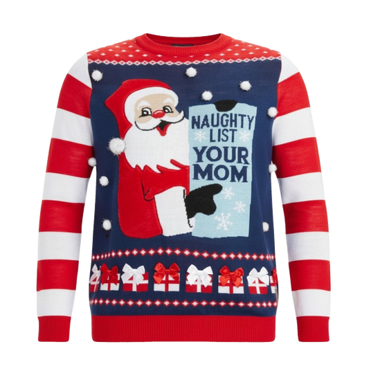2026 Christmas Naughty List Your Mom Ugly Christmas Sweater - Moonbestprint