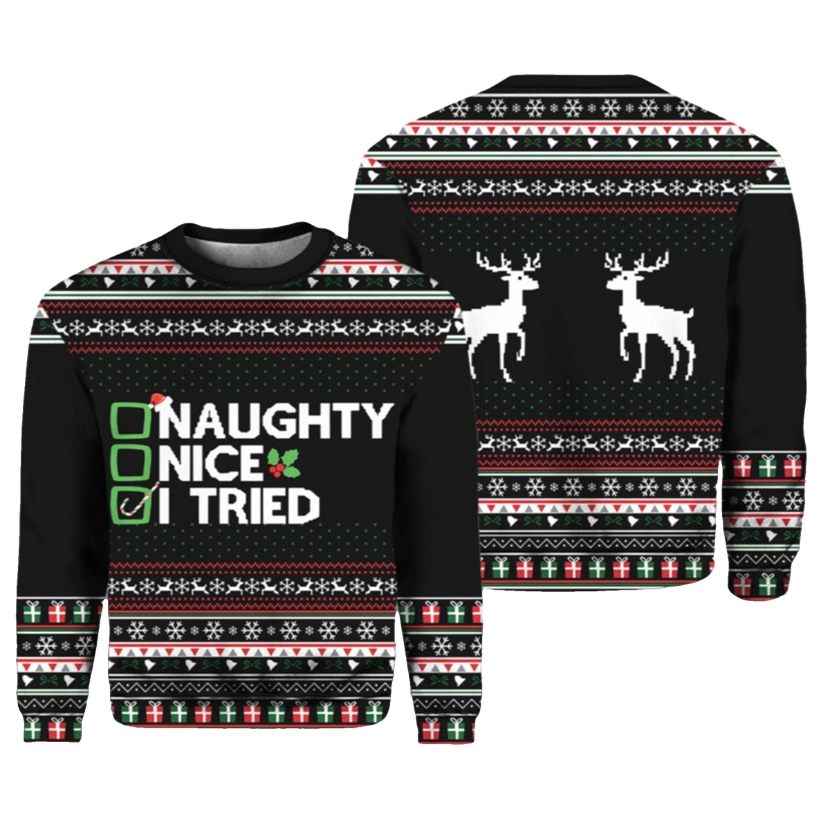 2026 Christmas Naughty Nice I Tried Ugly Sweater - Moonbestprint
