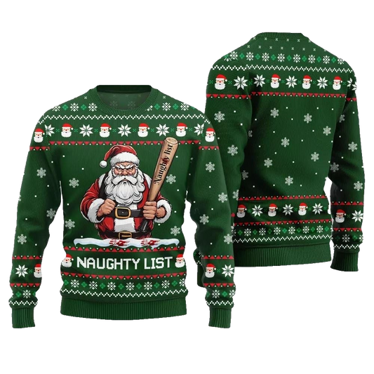 2026 Christmas Naughty List Santa Ugly Christmas Sweater - Moonbestprint