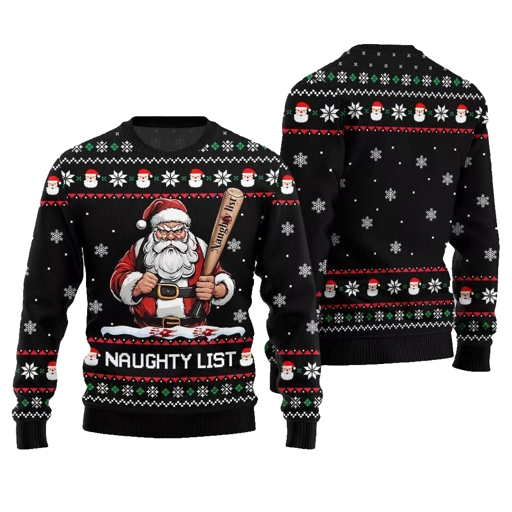 2026 Christmas Naughty List Santa Ugly Christmas Sweater - Moonbestprint