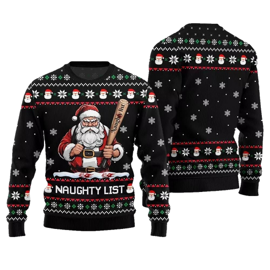 2026 Christmas Naughty List Santa Ugly Christmas Sweater - Moonbestprint