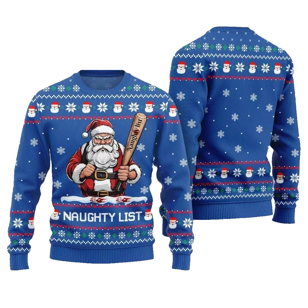2026 Christmas Naughty List Santa Ugly Christmas Sweater - Moonbestprint