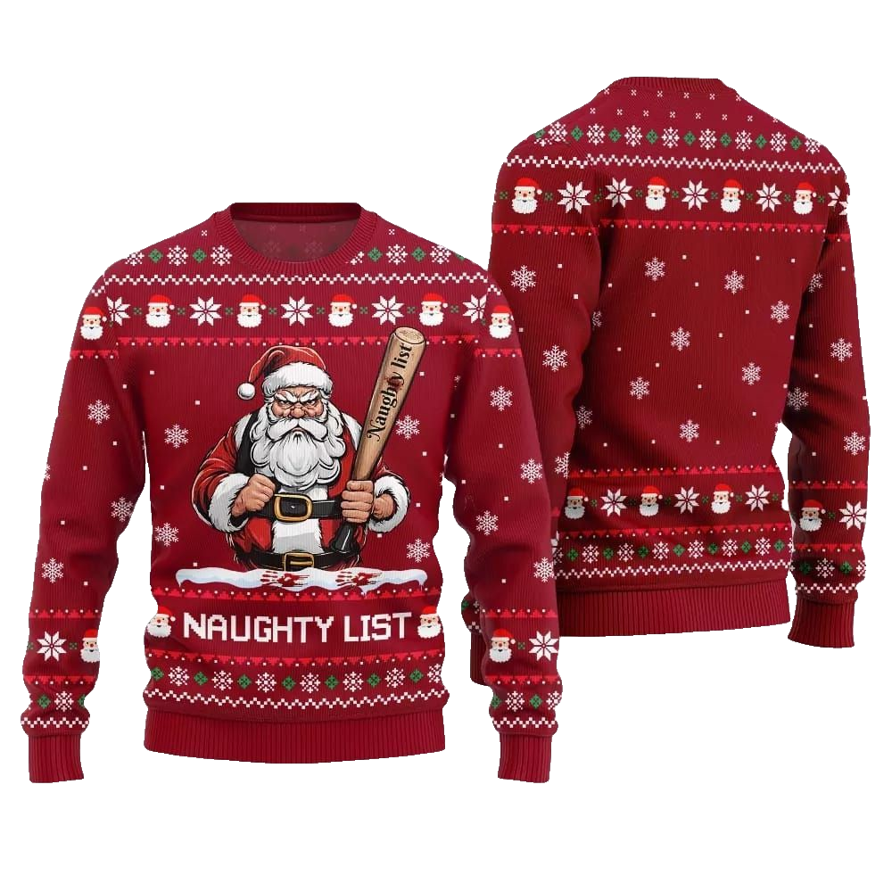 2026 Christmas Naughty List Santa Ugly Christmas Sweater - Moonbestprint
