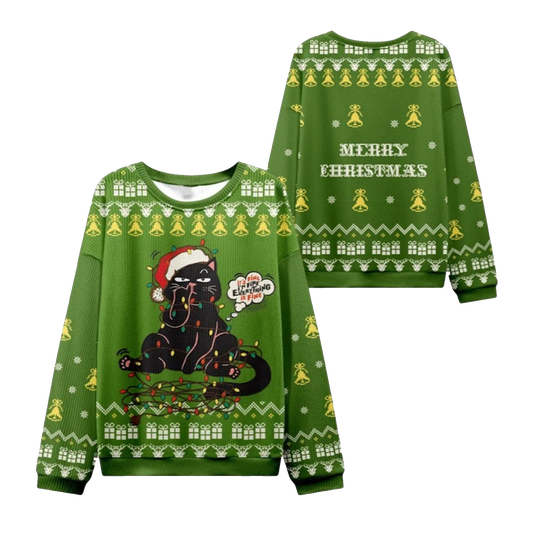 2026 Christmas Naughty Black Cat Ugly Sweater - Moonbestprint