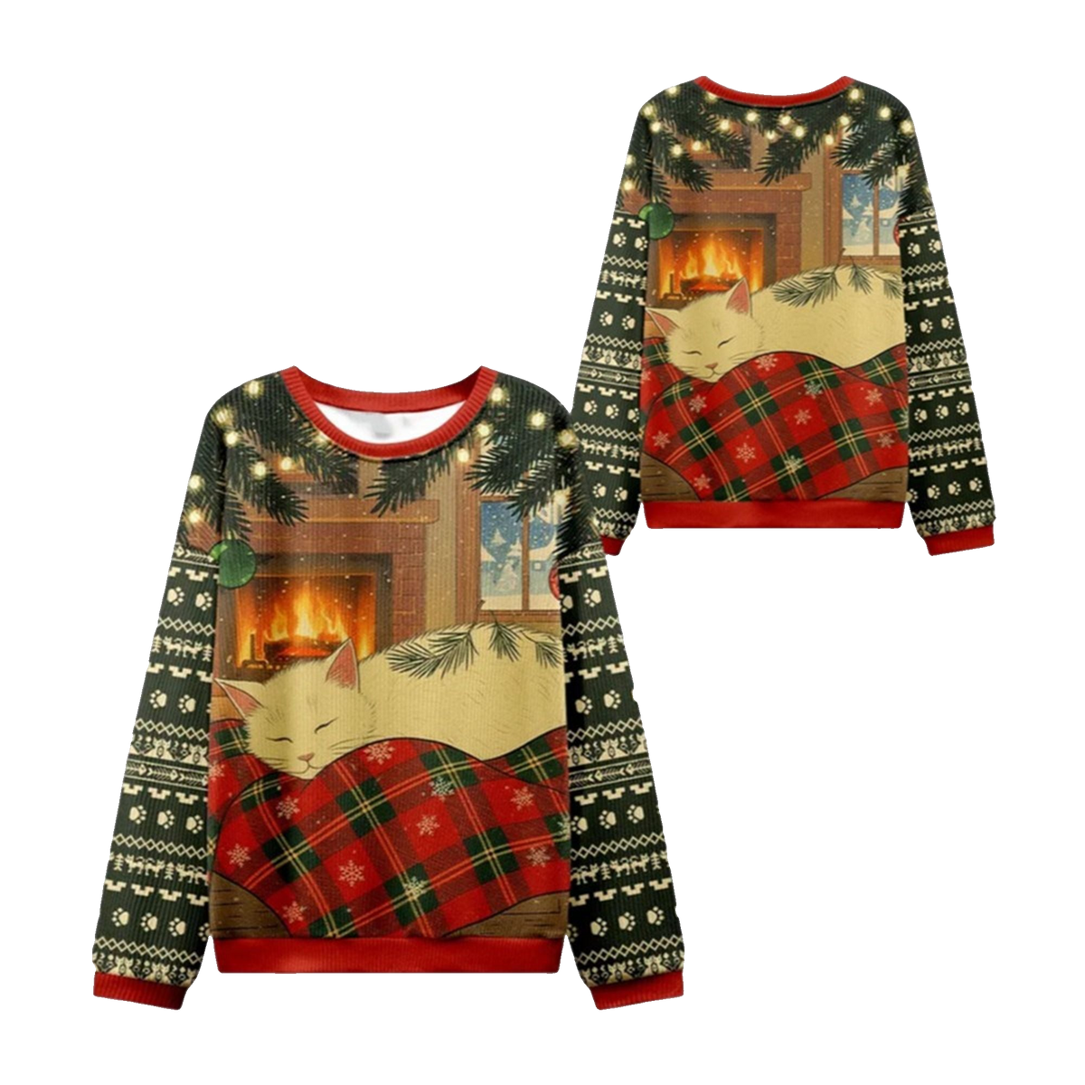 2026 Christmas Napping Cat Christmas Ugly Sweater - Moonbestprint