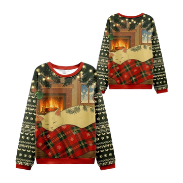 2026 Christmas Napping Cat Christmas Ugly Sweater - Moonbestprint