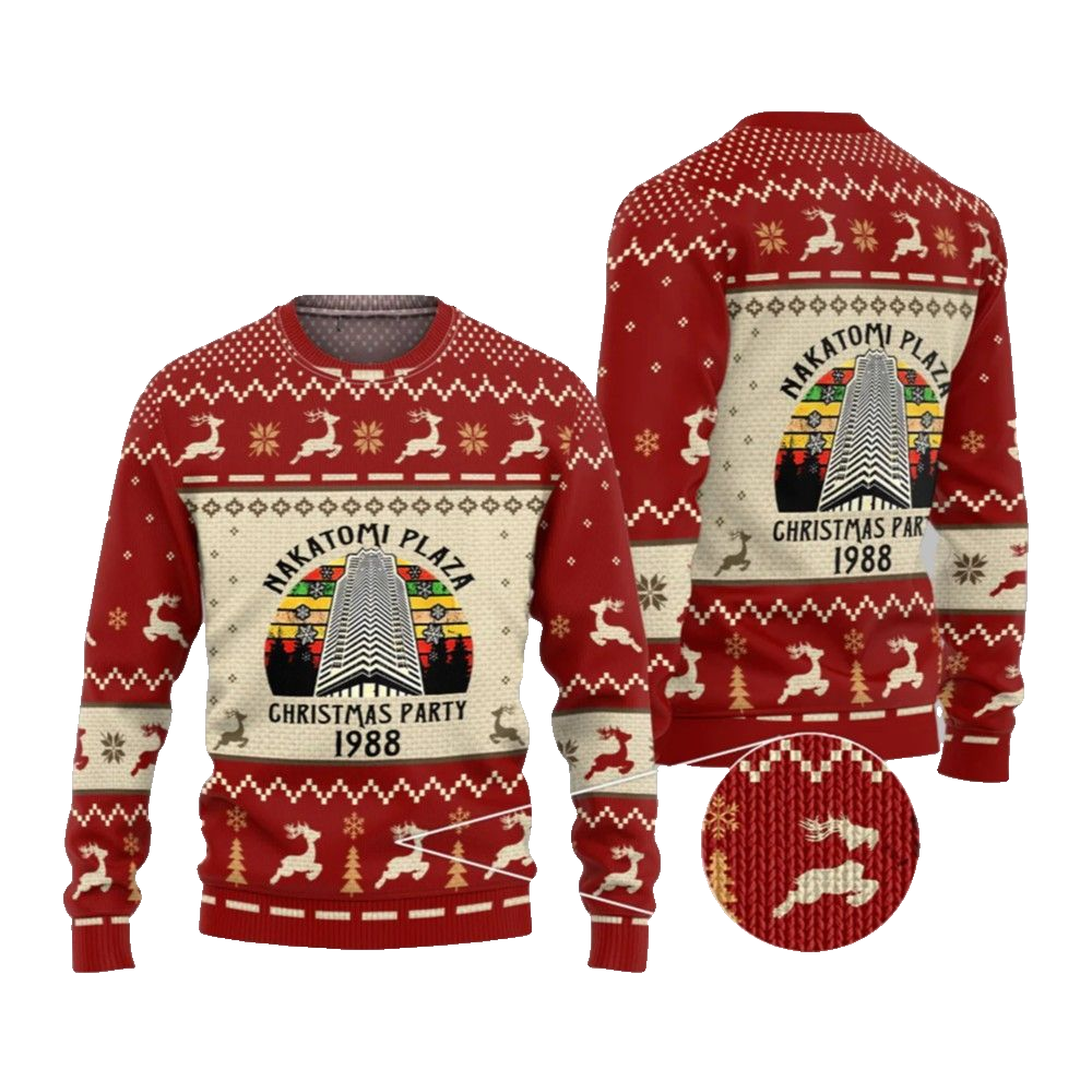 2026 Christmas Nakatomi Plaza Christmas Party 1988 Vintage Ugly Christmas Sweater - Moonbestprint