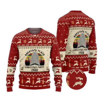 2026 Christmas Nakatomi Plaza Christmas Party 1988 Vintage Ugly Christmas Sweater - Moonbestprint