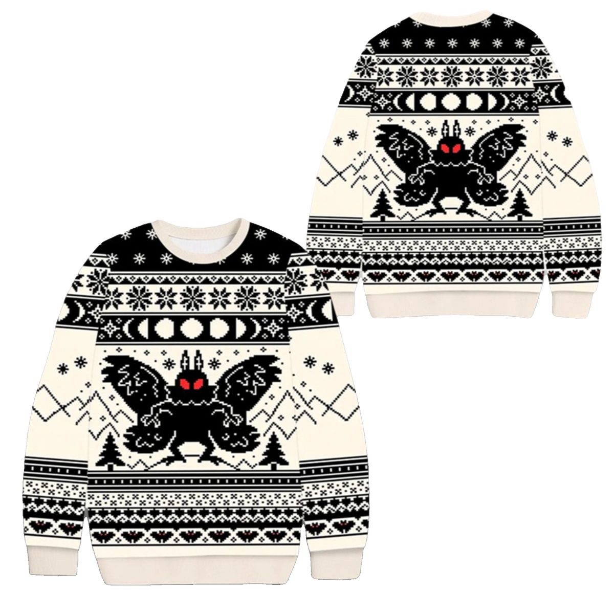 2026 Christmas Mothman Moon Ugly Sweater - Moonbestprint