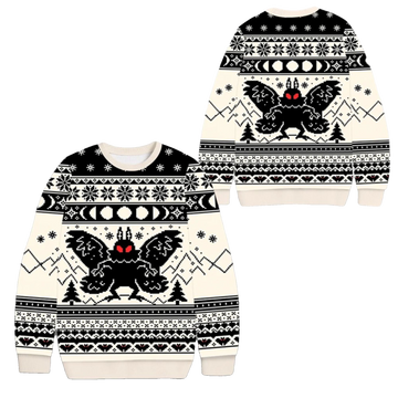 2026 Christmas Mothman Moon Ugly Sweater - Moonbestprint