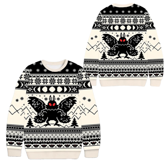2026 Christmas Mothman Moon Ugly Sweater - Moonbestprint