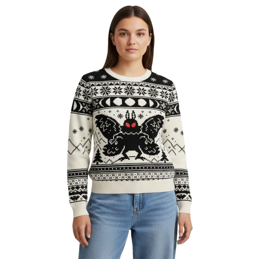 2026 Christmas Mothman Moon Ugly Sweater - Moonbestprint