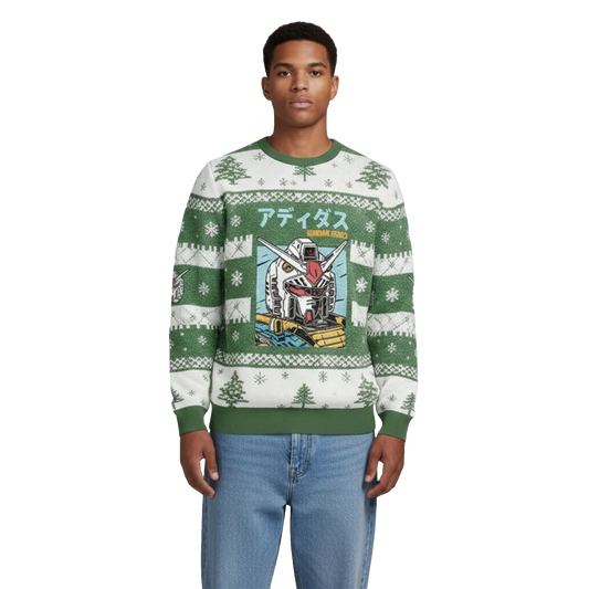 2026 Christmas Mobile Suit Gundam Vintage Japanese Ugly Sweater - Moonbestprint