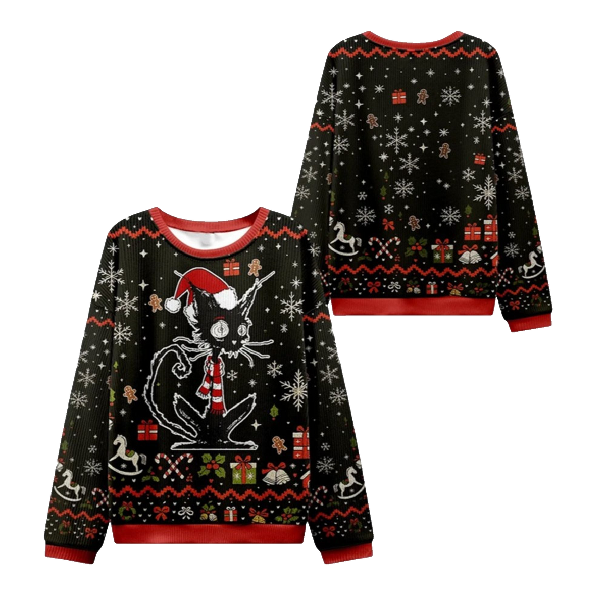 2026 Christmas Messy Cat Ugly Christmas Sweater - Moonbestprint