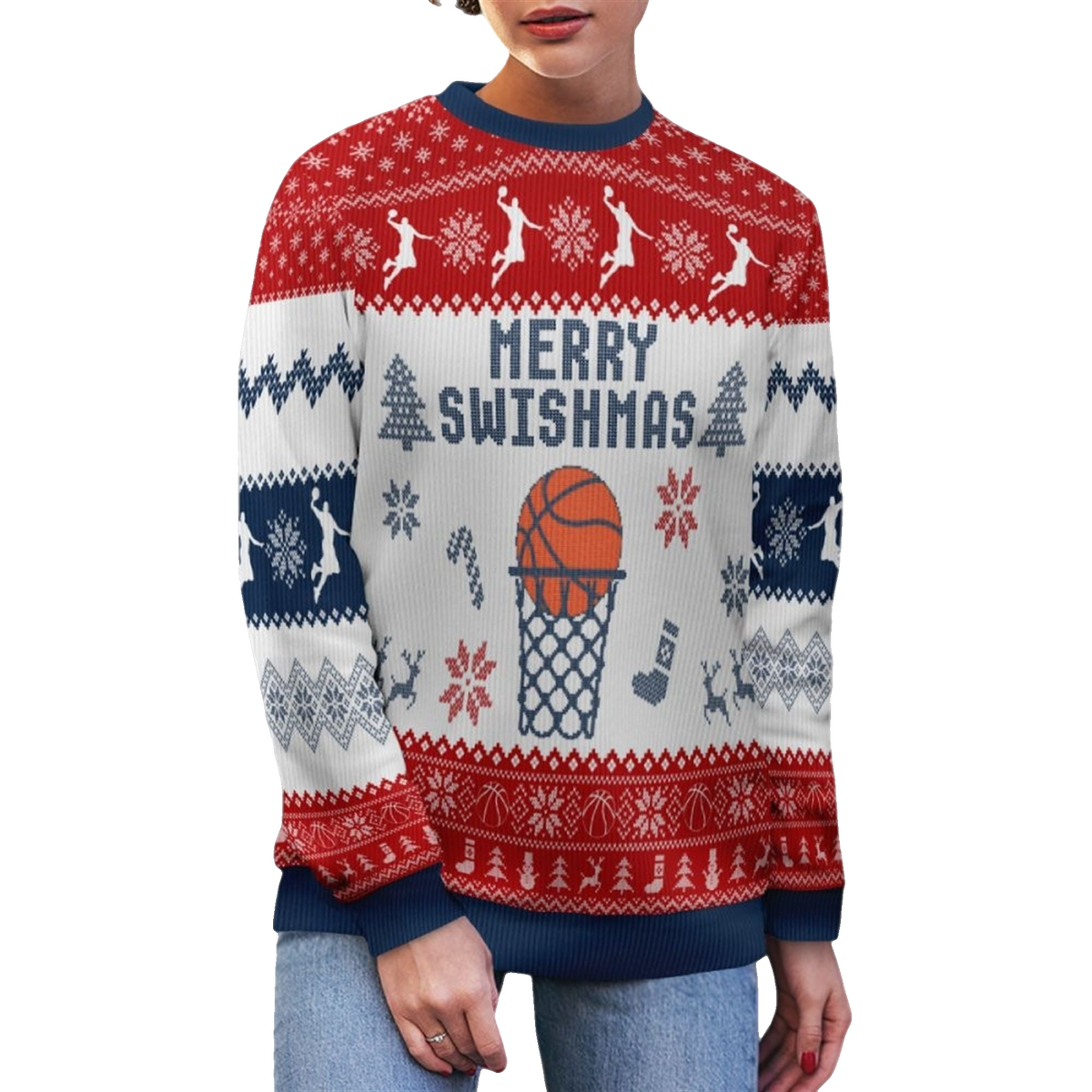 2026 Christmas Merry Swishmas Y'all Texas Basketball Ugly Sweater - Moonbestprint
