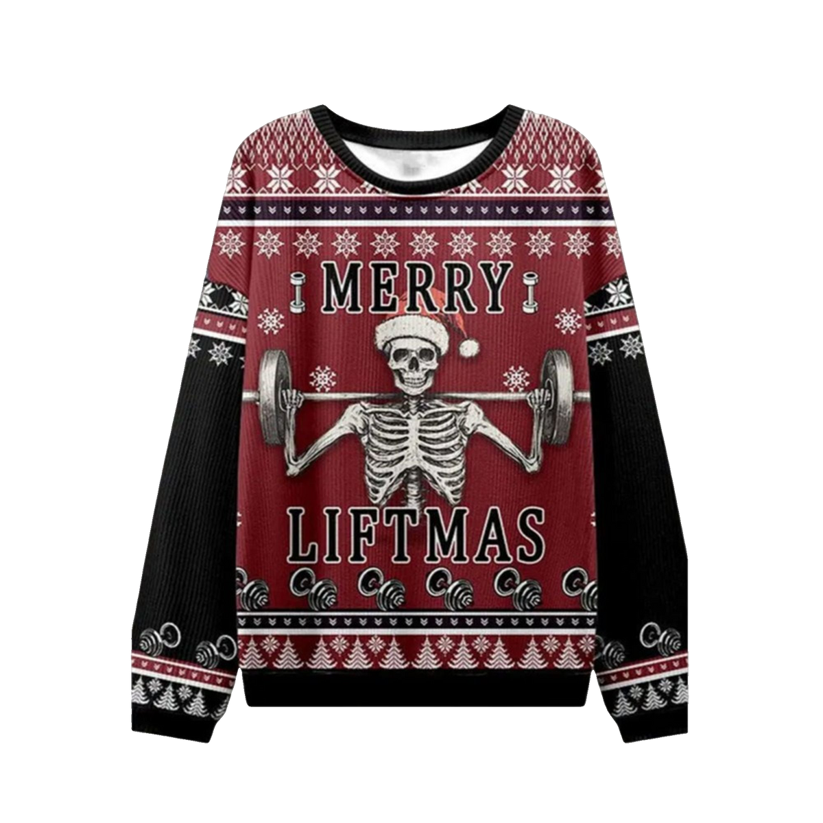 2026 Christmas Merry Liftmas Skeleton Ugly Sweater - Moonbestprint