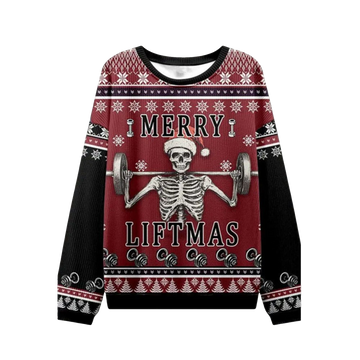 2026 Christmas Merry Liftmas Skeleton Ugly Sweater - Moonbestprint