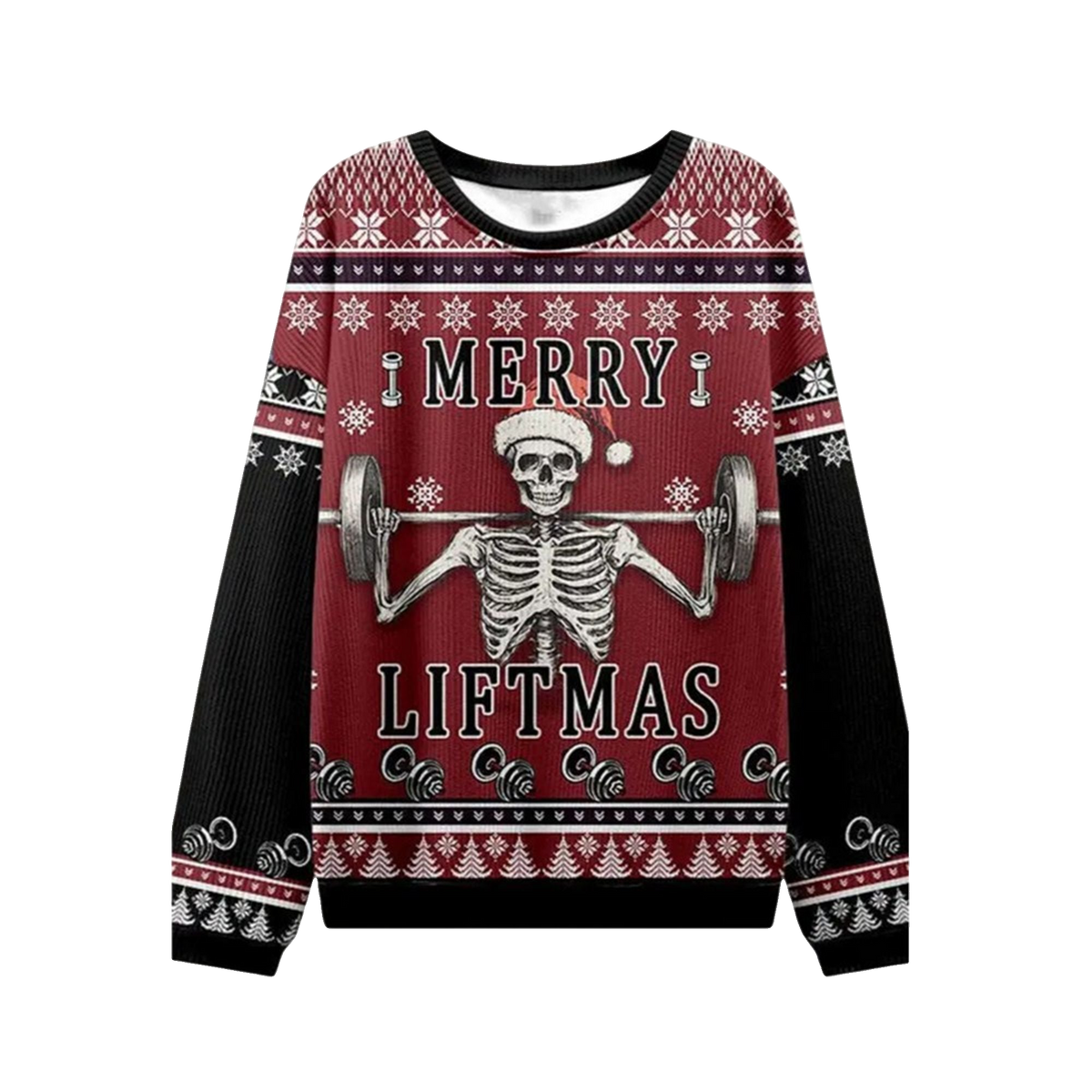 2026 Christmas Merry Liftmas Skeleton Ugly Sweater - Moonbestprint