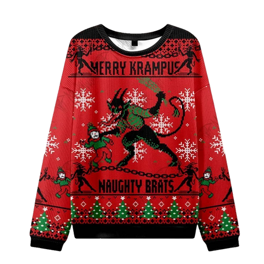 2026 Christmas Merry Krampus Naughty Brats Ugly Christmas Sweater - Moonbestprint