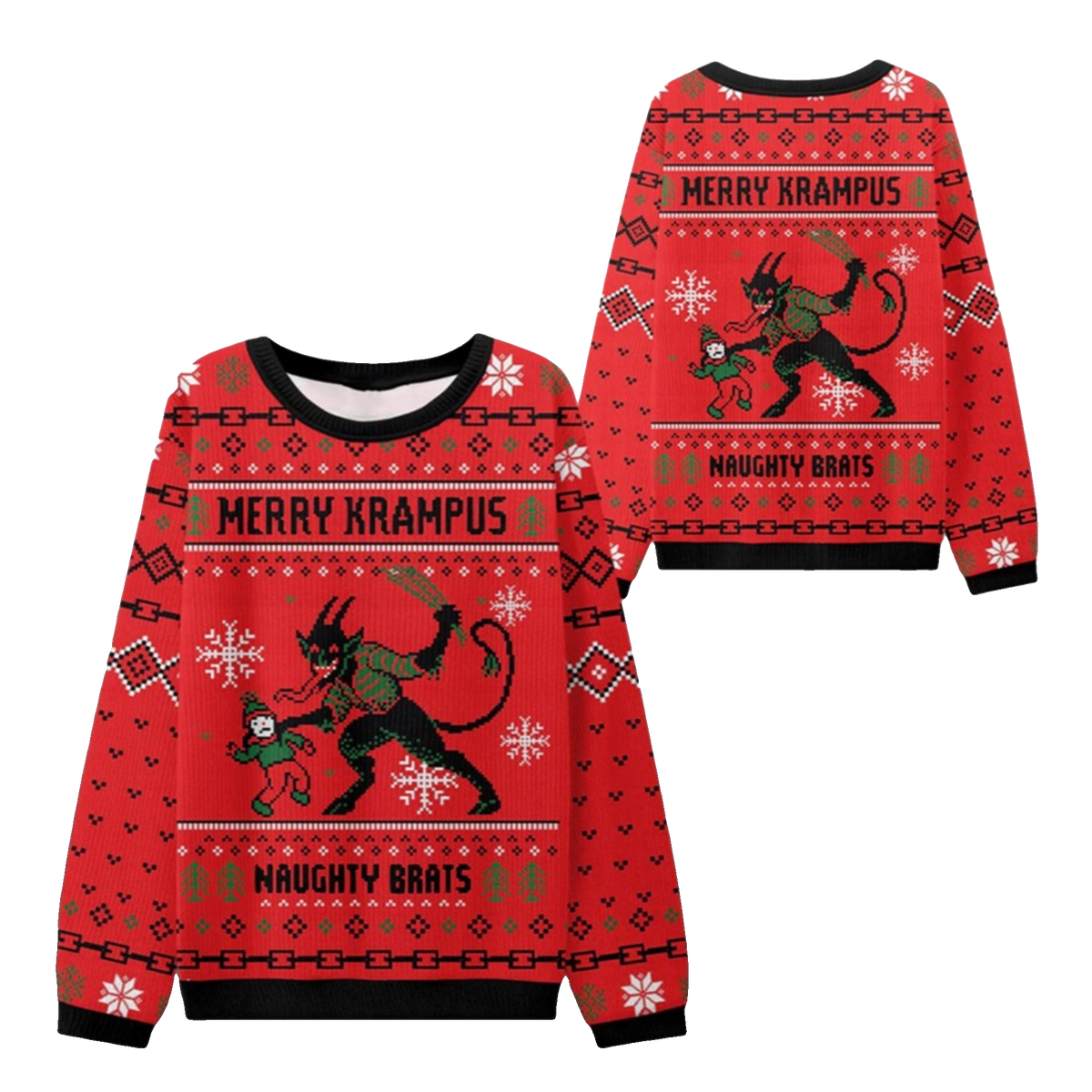 2026 Christmas Merry Krampus Naughty Brats Ugly Sweater - Moonbestprint