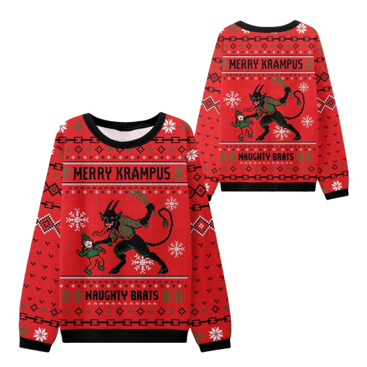 2026 Christmas Merry Krampus Naughty Brats Ugly Sweater - Moonbestprint