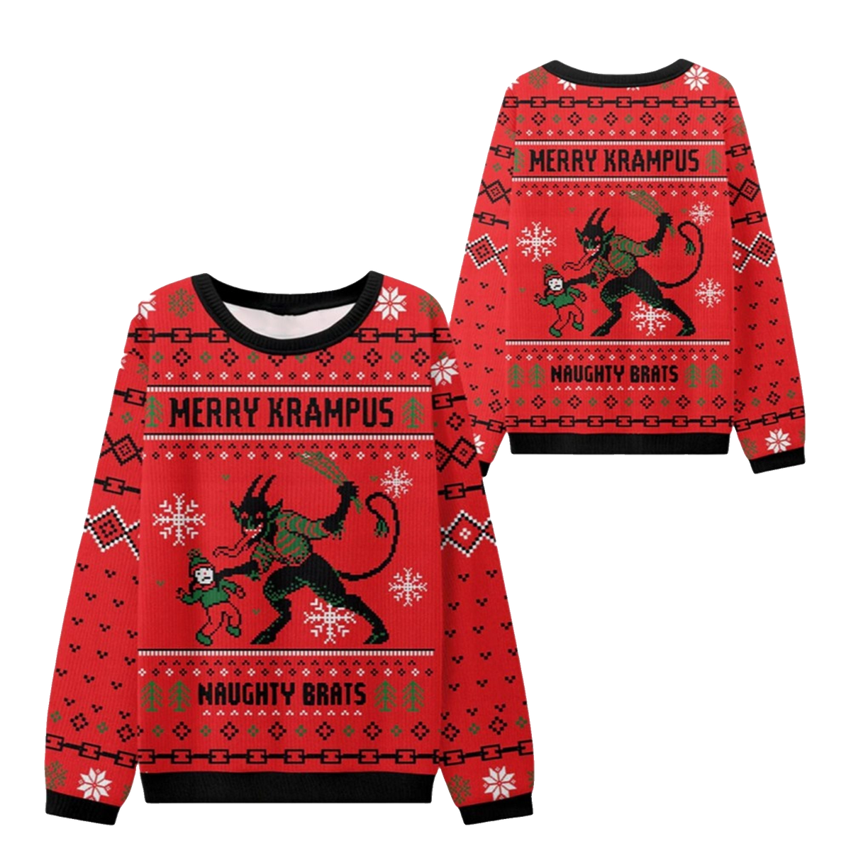2026 Christmas Merry Krampus Naughty Brats Ugly Sweater - Moonbestprint