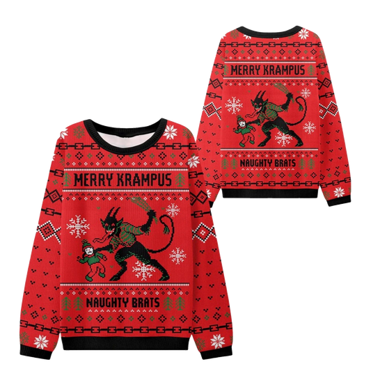 2026 Christmas Merry Krampus Naughty Brats Ugly Sweater - Moonbestprint
