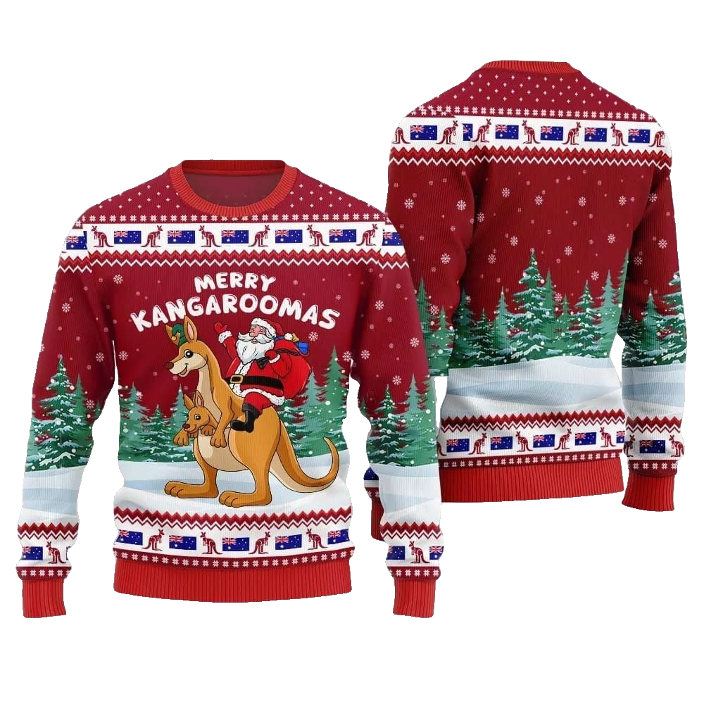 2026 Christmas Merry Kangaroomas Ugly Christmas Sweater - Moonbestprint